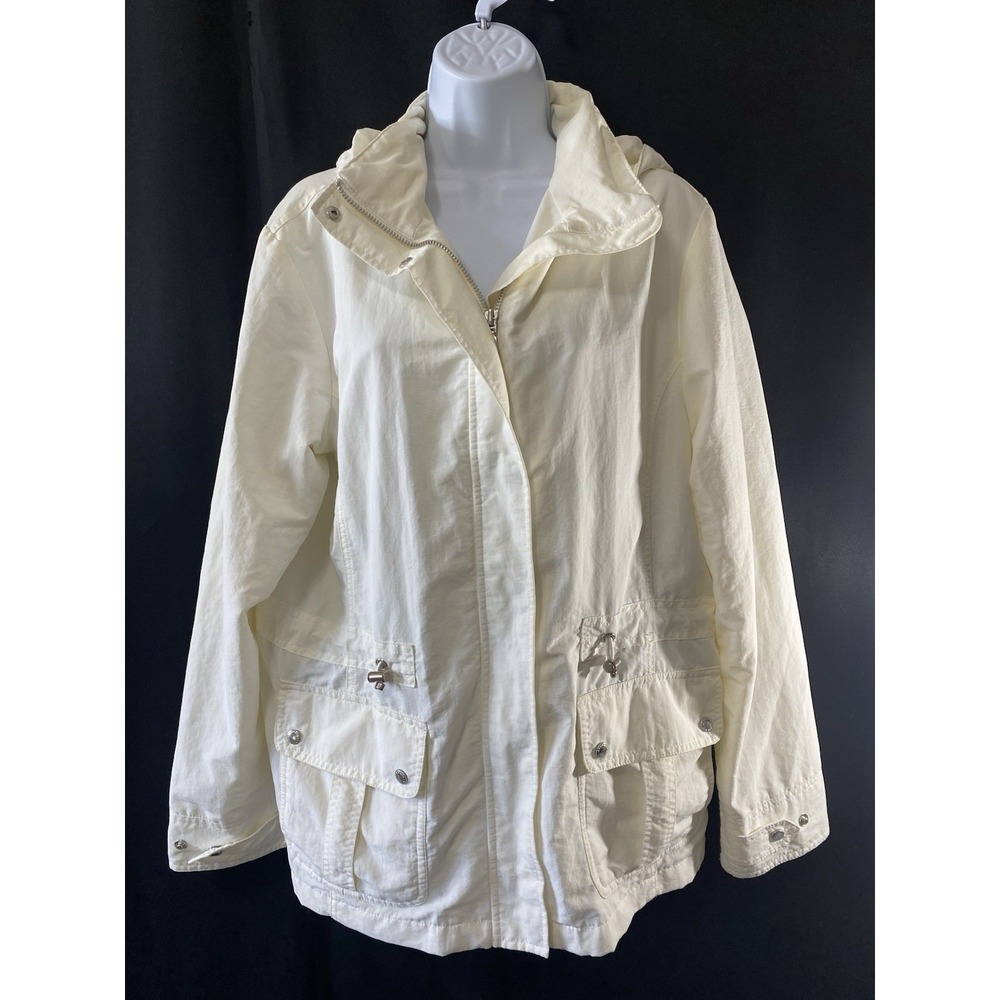 Land's End Womens All Weather Utility Jacket Size Medium Lightweight Preppy Fun